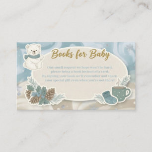 Eisbär und Pinienzapfen Bücher für Baby Shower Begleitkarte