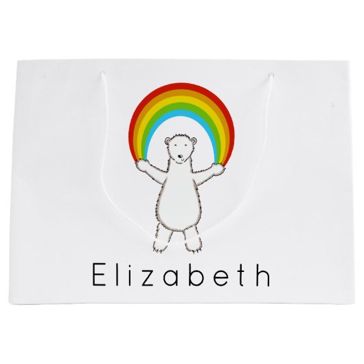 Eisbär und Regenbogen Große Geschenktasche Geschenktüte (Vorderseite)
