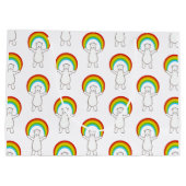 Eisbär und Regenbogen Große Geschenktasche Geschenktüte (Rückseite)