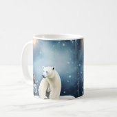 Eisbär und Schneeföhre Kaffeetasse (Vorderseite Links)