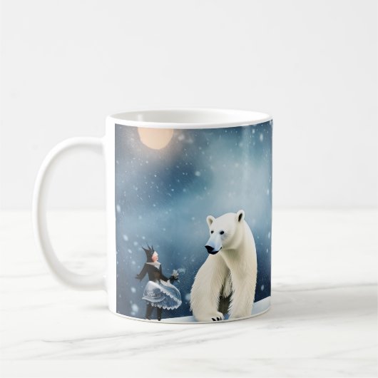 Eisbär und Schneeföhre Kaffeetasse (Links)
