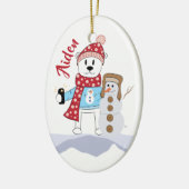 Eisbär und Schneemann Weihnachtsschmuck (Links)