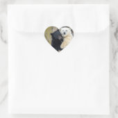 Eisbär und Schwarzbär Herz-Aufkleber (Tasche)