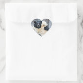 Eisbär und Schwarzbär Herz-Aufkleber (Tasche)
