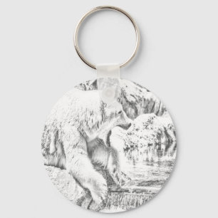 Eisbär und Wasser Schlüsselanhänger