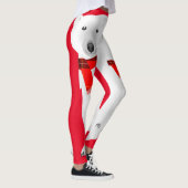 Eisbär und Weißer Wolf Karierter Scarf Leggings (Rechts)