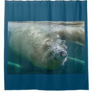 Eisbär unter Wasser Duschvorhang