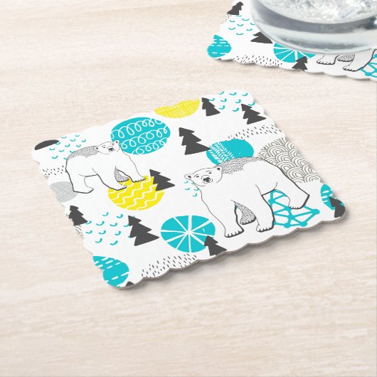 Eisbär Untersetzer (angewinkelt)