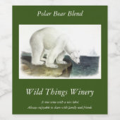 Eisbär (Ursus Maritimus), Audubon Quadrupeds Weinetikett (Einzelnes Label)