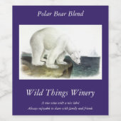 Eisbär (Ursus Maritimus), Audubon Quadrupeds Weinetikett (Einzelnes Label)