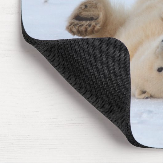 Eisbär, Ursus maritimus, cub rollend 3 Mousepad (Ecke)