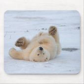 Eisbär, Ursus maritimus, cub rollend 3 Mousepad (Vorne)