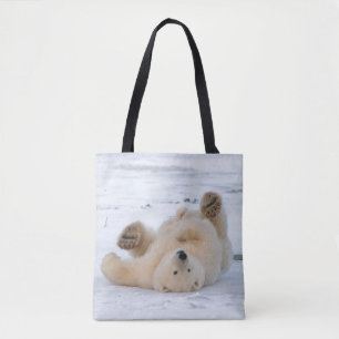 Eisbär, Ursus maritimus, Jungtier rollt 3 Tasche