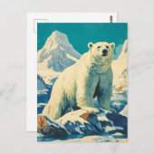 Eisbär Vintag Postkarte (Vorne/Hinten)