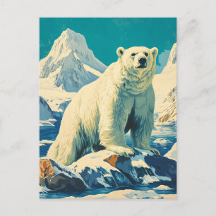 Eisbär vintage postkarte