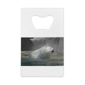 Eisbär vom Wasser schütteln Geldbeutel Flaschenöffner (Rückseite)