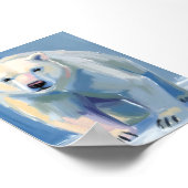 Eisbär | Wasserfarben-Wintertier-Malerei Poster (Ecke)