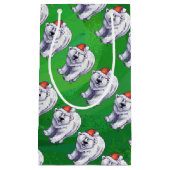 Eisbär-Weihnachten auf Grün Kleine Geschenktüte (Vorderseite)