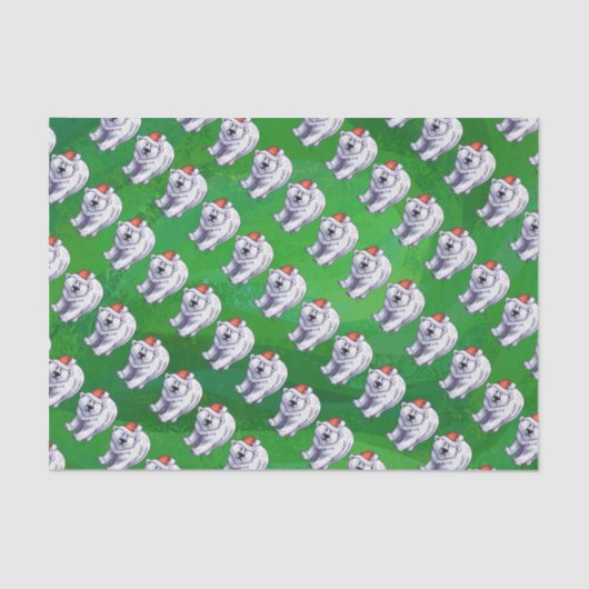 Eisbär-Weihnachten auf Grün Seidenpapier (Vorderseite)