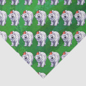 Eisbär-Weihnachten auf Grün Seidenpapier (Ausschnitt)