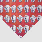 Eisbär-Weihnachten auf Rot Seidenpapier (Ausschnitt)