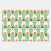 Eisbär Weihnachten Weihnachtsmannmütze niedliches  Geschenkpapier Set (Vorderseite 2)