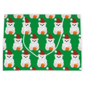 Eisbär Weihnachten Weihnachtsmannmütze niedliches Große Geschenktüte (Vorderseite)