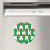 Eisbär Weihnachten Weihnachtsmannmütze niedliches Magnet (In Situ (Geschirrspüler))