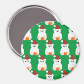 Eisbär Weihnachten Weihnachtsmannmütze niedliches Magnet (Vorderseite/Rückseite)