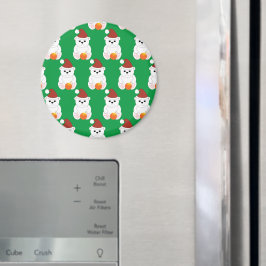 Eisbär Weihnachten Weihnachtsmannmütze niedliches  Magnet