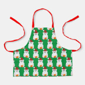 Eisbär Weihnachten Weihnachtsmannmütze niedliches Schürze (Vorderseite)