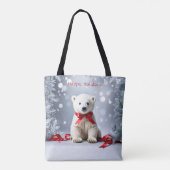 Eisbär-Weihnachts-Feiertags-Tasche Tasche (Rückseite)