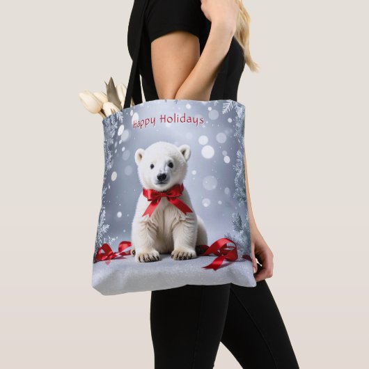 Eisbär-Weihnachts-Feiertags-Tasche Tasche (Von Nahem)