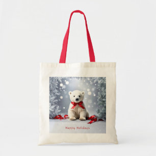 Eisbär-Weihnachts-Feiertags-Tragetasche Tragetasche