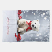 Eisbär-Weihnachts-Küchenhandtuch Geschirrtuch (Horizontal)