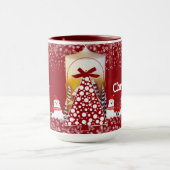 Eisbär Weihnachtskerzenbaum Winterschneeflocke Tasse (Zentrum)