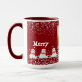 Eisbär Weihnachtskerzenbaum Winterschneeflocke Tasse (Links)