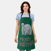 Eisbär-Weihnachtslatz Schürze (Getragen)