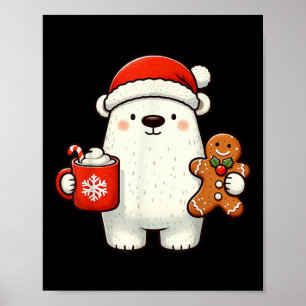 Eisbär Weihnachtsmann Hut Weihnachten Feiertag Xma Poster