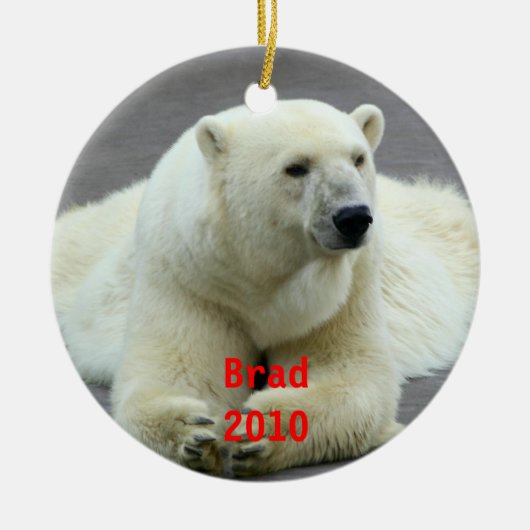 Eisbär-Weihnachtsverzierung Keramikornament (Vorne)