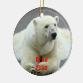 Eisbär-Weihnachtsverzierung Keramikornament (Links)