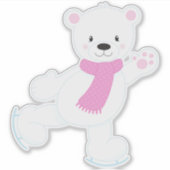 Eisbär, Weißbär, Eisbär, Scarf, Skaten Aufkleber (Vorderseite)