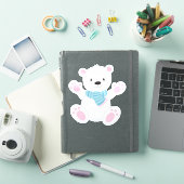 Eisbär, Weißbär, Niedlicher Bär, Bär mit Karpfen Aufkleber (iPad Hülle)