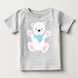 Eisbär, Weißbär, Niedlicher Bär, Bär mit Karpfen Baby T-shirt