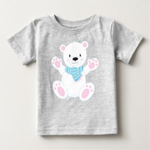 Eisbär, Weißbär, Niedlicher Bär, Bär mit Karpfen Baby T-shirt