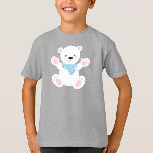 Eisbär, Weißbär, Niedlicher Bär, Bär mit Karpfen T-Shirt (Vorderseite)