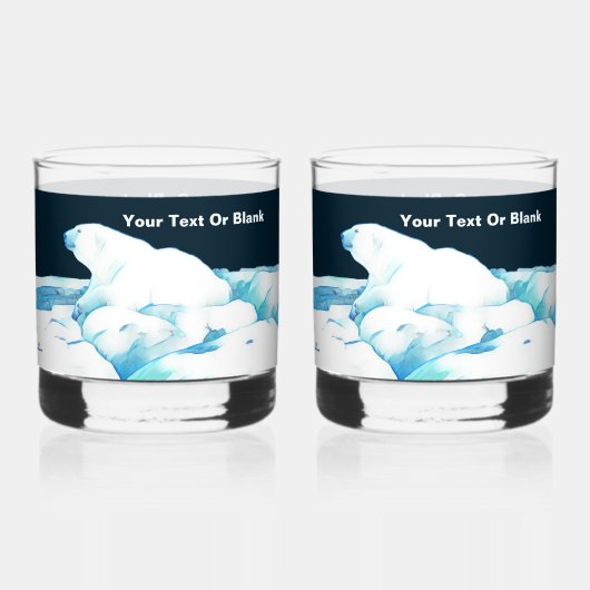 Eisbär Whiskyglas (Vorderseite)
