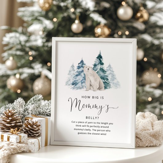 Eisbär, wie groß das Bauchposter der Mama ist Poster