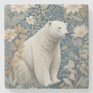 Eisbär William Morris Inspiriert Floral Steinuntersetzer