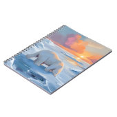 Eisbär Winter Aquarell Tiermalerei Notizblock (Linke Seite)